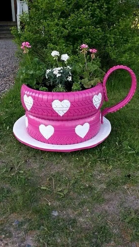 teacup rubber planter