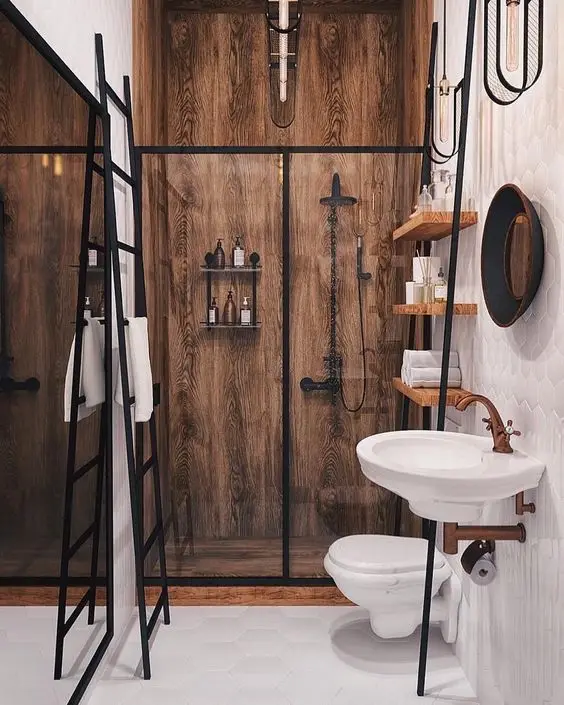 rustic industrial bathroom