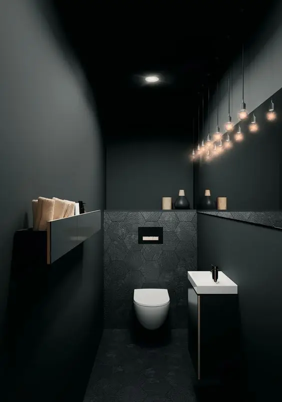 black goth bathroom