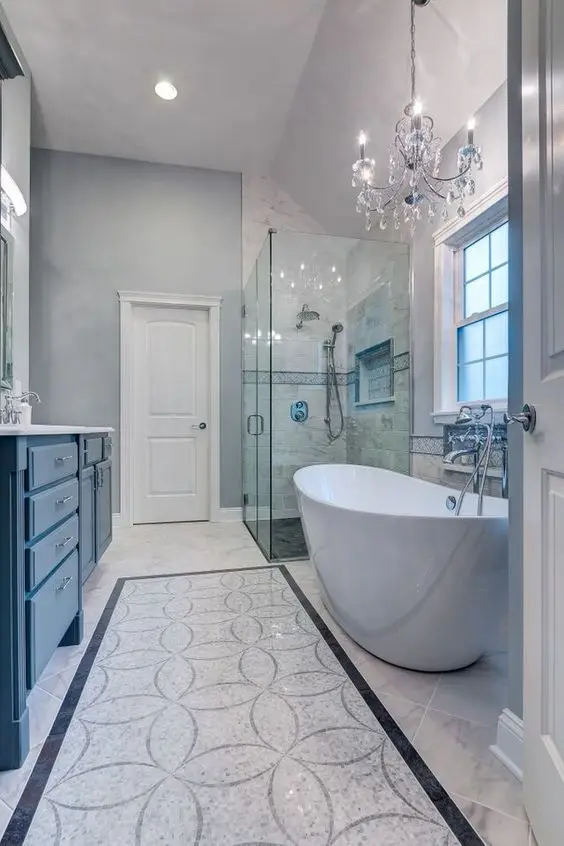 classy blue bathroom
