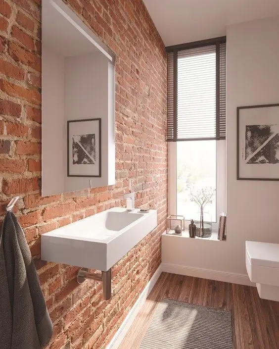 brick wall bathroom