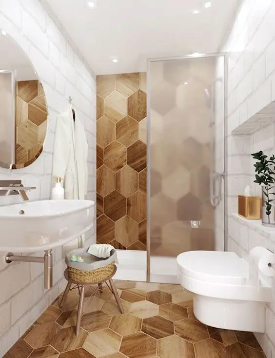 wood octagon tiles