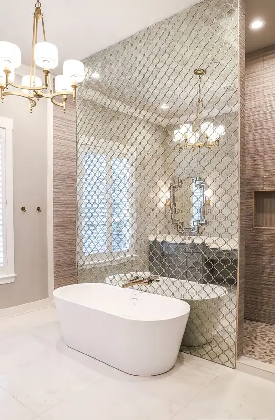 bathroom mirror wall