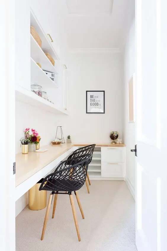 white modern home office