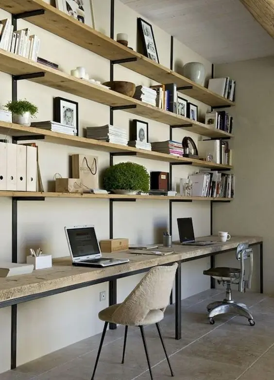 industrial home office shelves