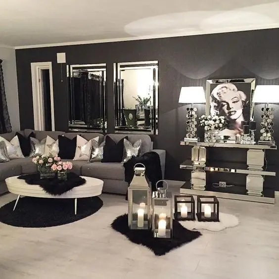 glam goth living room