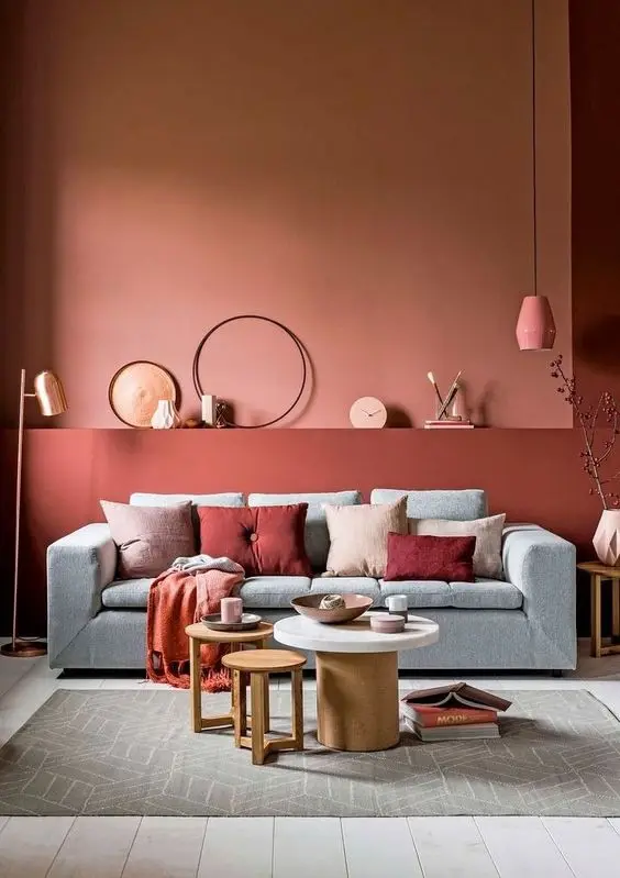 red living room