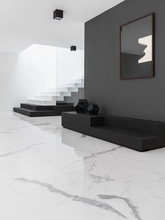 black and white living room