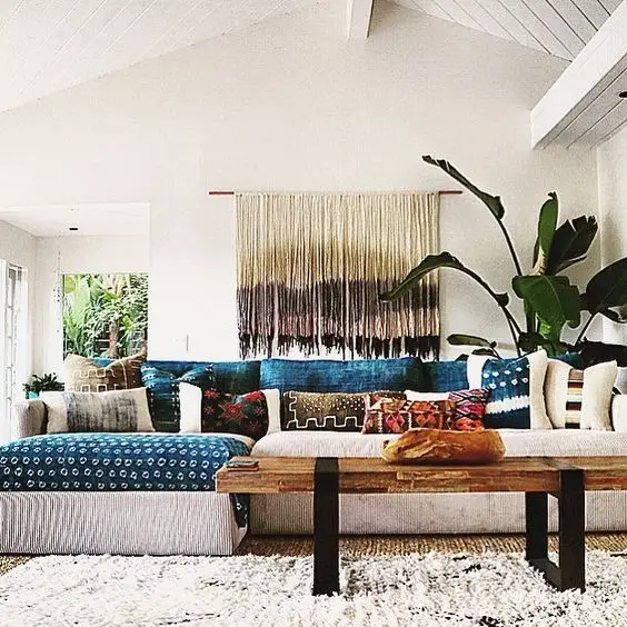 modern bohemian living room