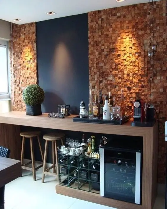 Modern Side Bar: A modern side home bar is best for the dining room