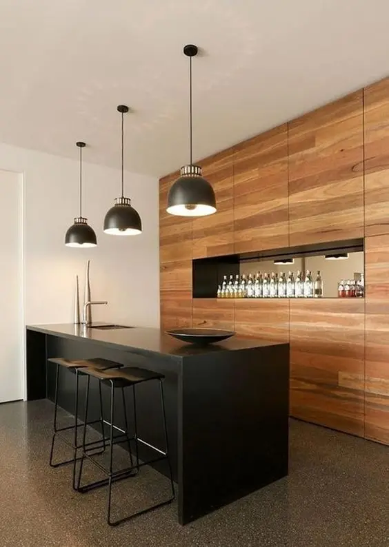 Sleek Minimalist home bar: Modern, sleek and striking!
