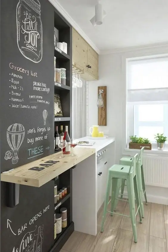 Kitchen Wall home bar: No space for a home bar?