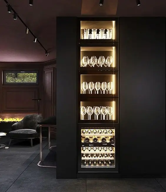 Well-Lit home bar: Modern, opulent and striking