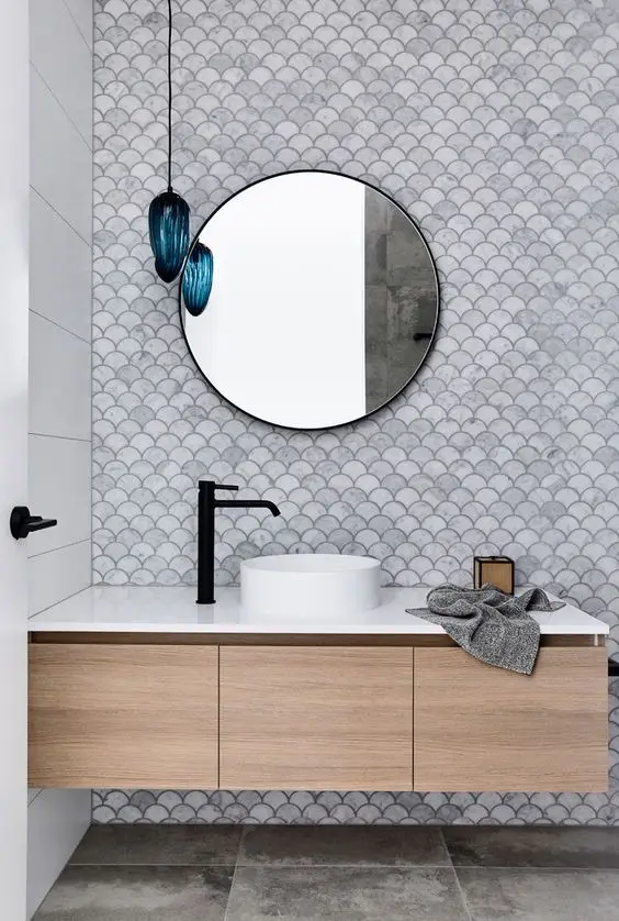 fish scale marble tiles