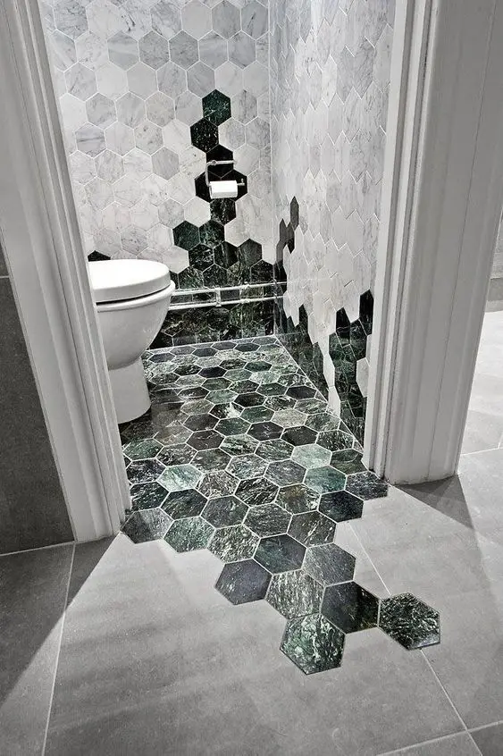 mixed hexagon tiles