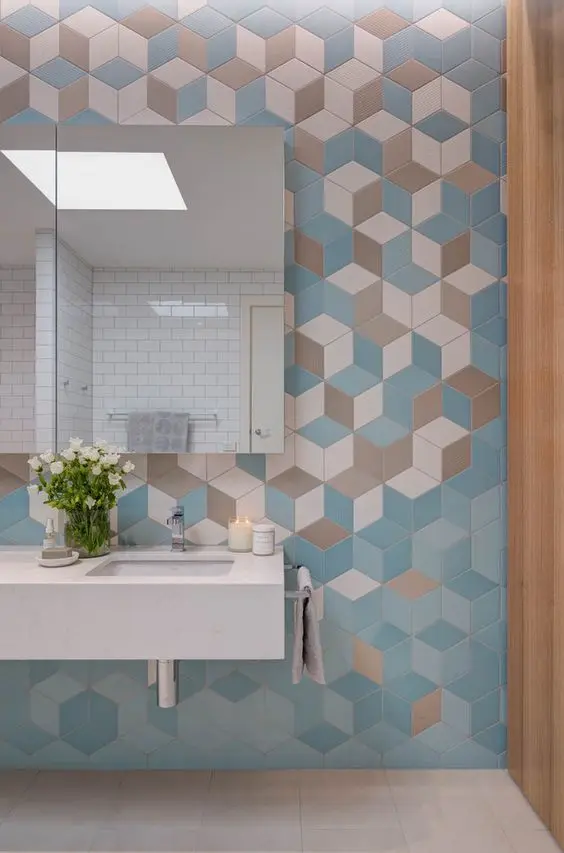 modern pastel bathroom tiles