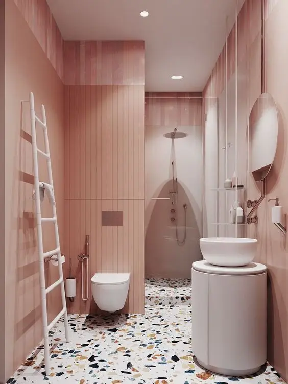 modern pink bathroom