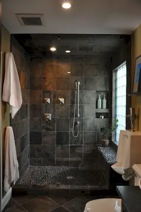 modern black bathroom