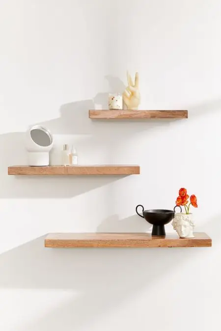 minimalist floating shelves