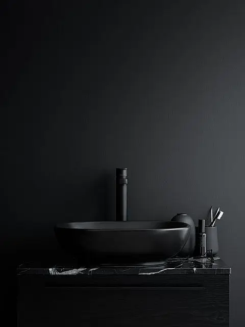 modern black bathroom
