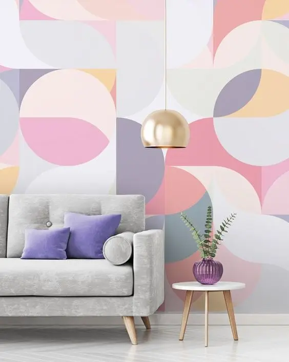 Random Curves wall paint: In the minimalist trend of neutral colours and straight lines