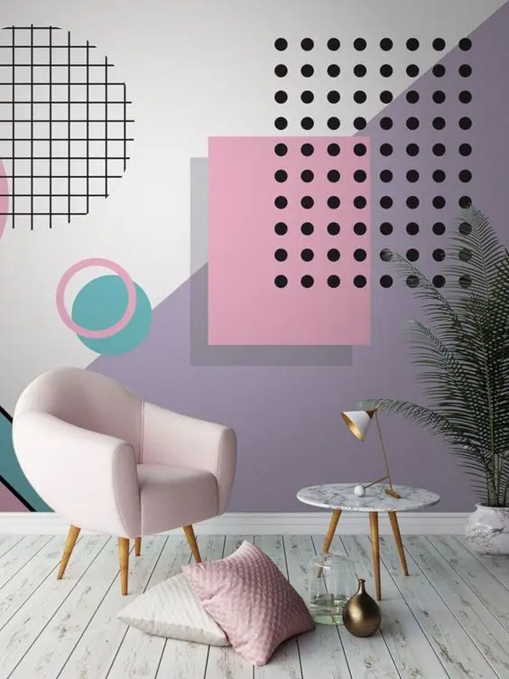 Patterned Pastels wall paint: Funky, bright, exciting!