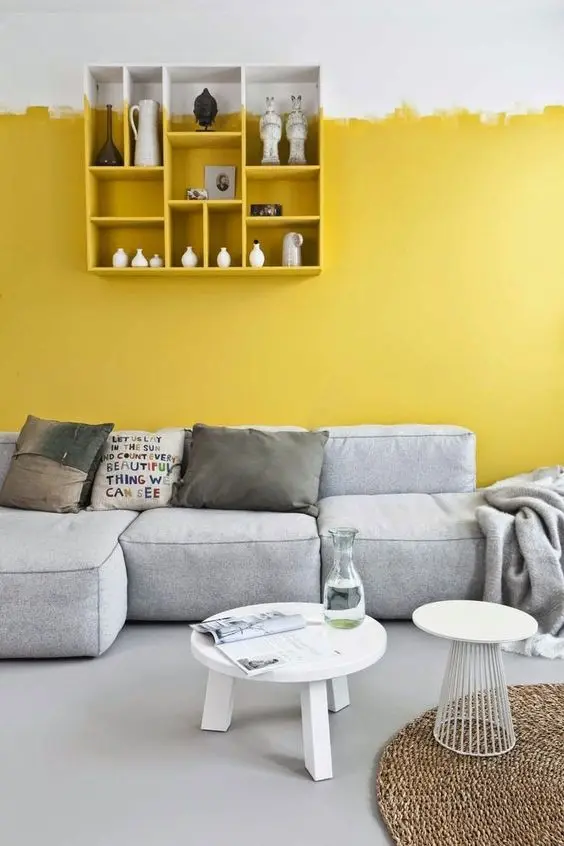 Unfinished Half wall paint: This may look like you’ve run out of paint, but it is actually a fun and quirky wall paint feature