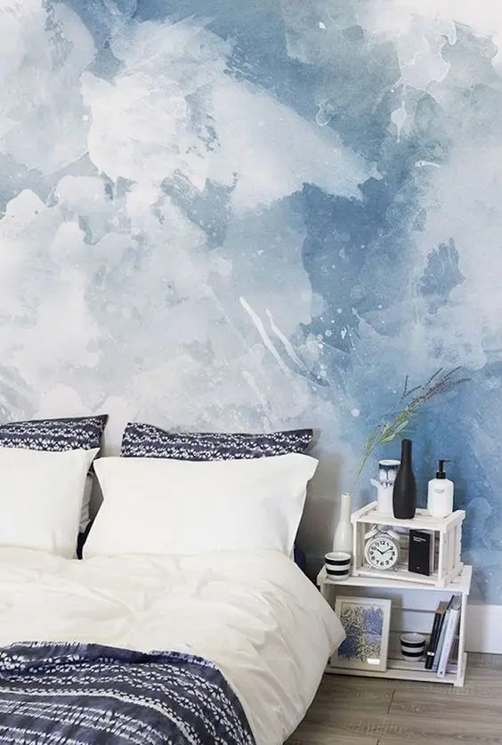 Grunge Watercolour wall paint: Don’t be afraid to play with your walls and colours!
