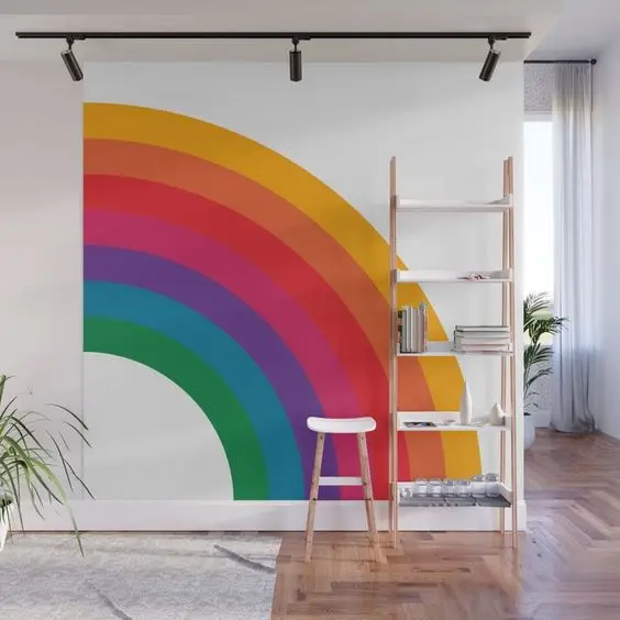 Rainbow Wall wall paint: Everyone loves rainbows!