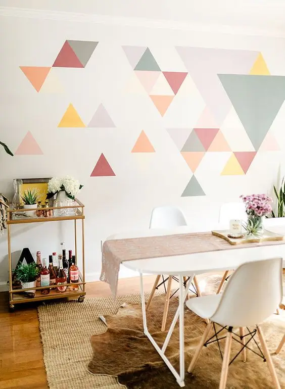 Pastel Triangles wall paint: Fun, cheerful and bright!