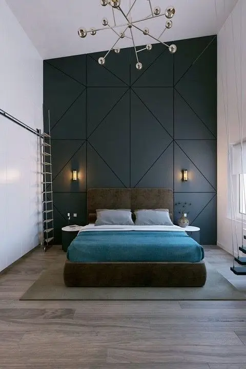 Elegant Lines wall paint: The headboard wall is the ideal accent wall of a bedroom