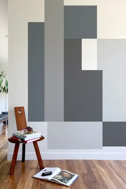 Random Rectangles wall paint: Cool, modern, eye-catching