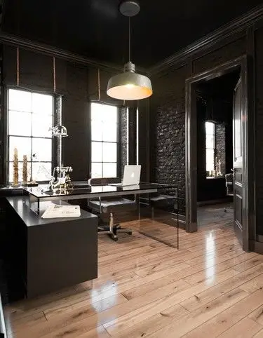 dark industrial home office
