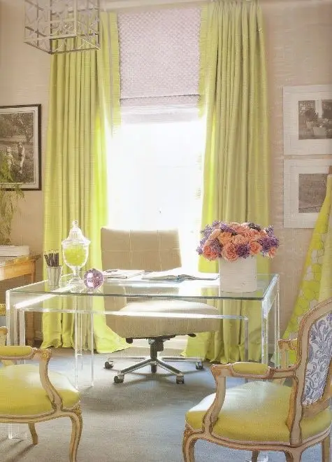 charming yellow home office