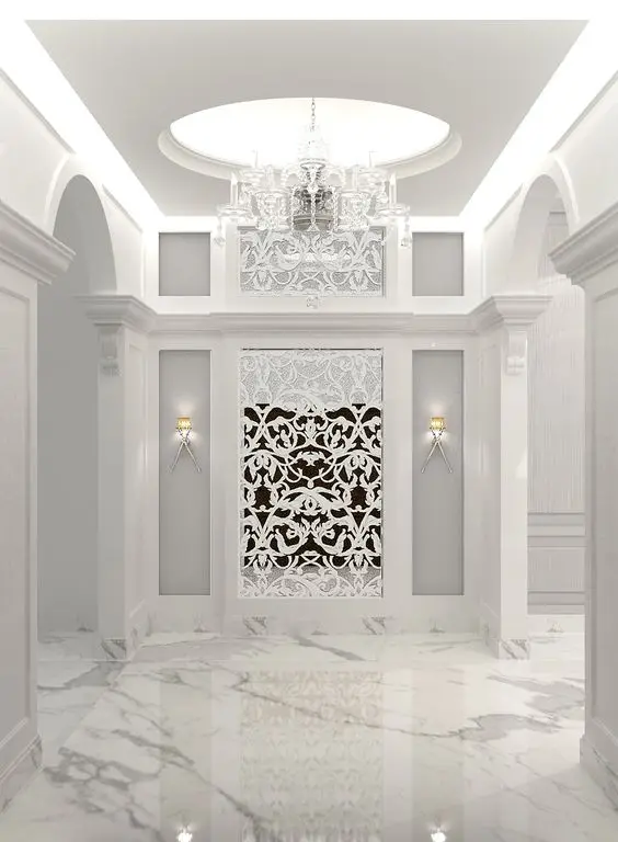 white marble foyer