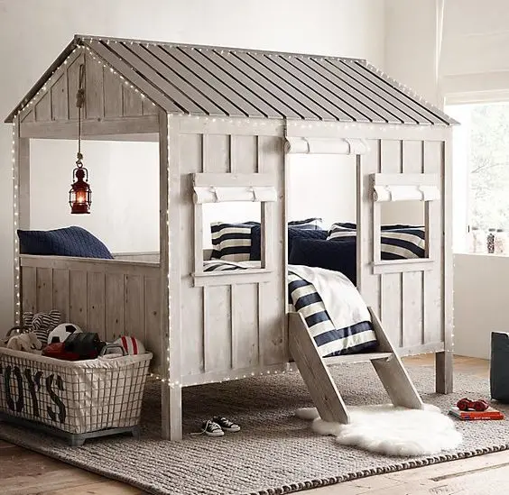 Cabin Bed kids' bedroom: For the child who loves adventure and camping, this cosy and comfortable cabin bed will surely be a