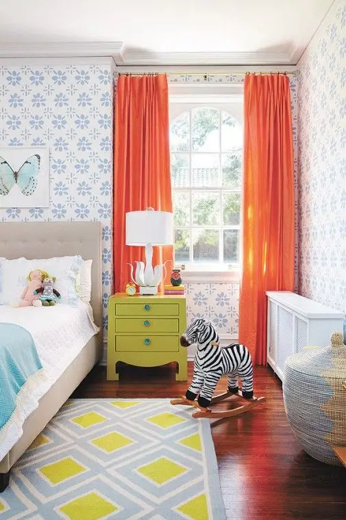 Vintage Colours kids' bedroom: The vintage vibe of this room is strong and amazing! The fun mix of colours resulted in a