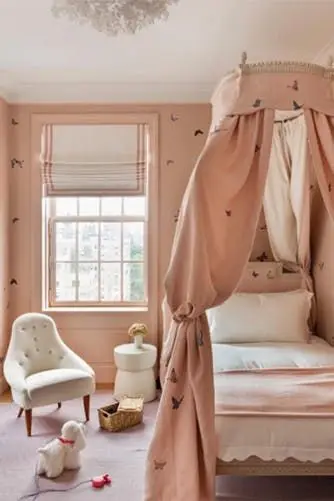 Fairy tale Dreams kids' bedroom: A charming and whimsical bedroom for your little princess. The welcoming bed is dressed-up