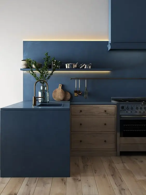 modern blue kitchen