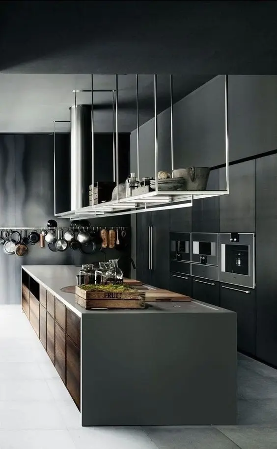black industrial kitchen