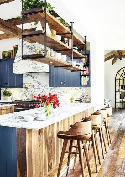 kitchen hanging shelves