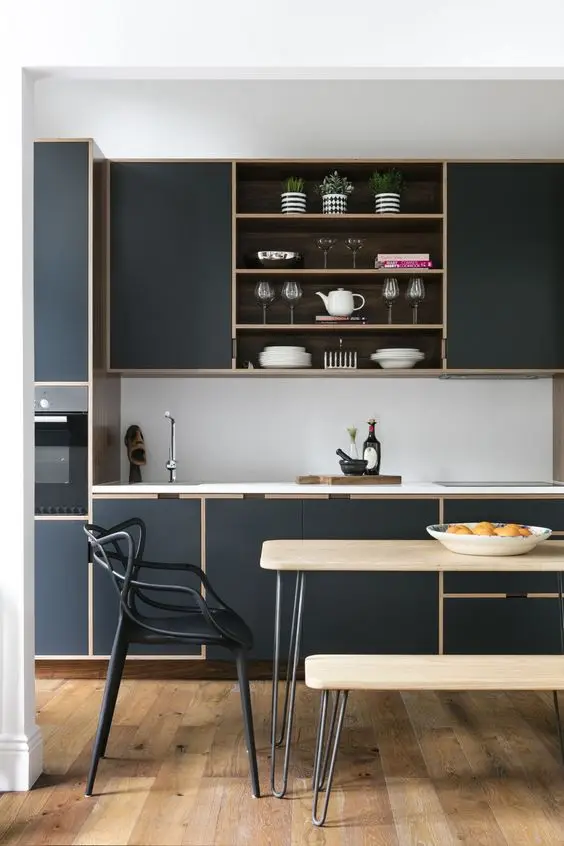 dark modern minimalist kitchen