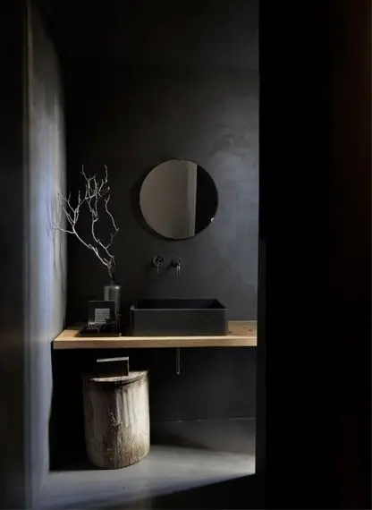 black minimalist bathroom