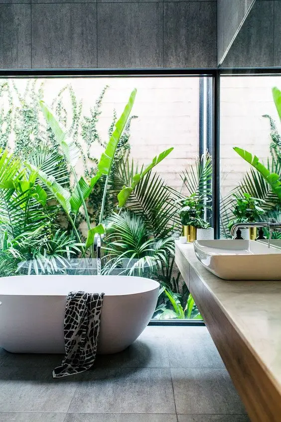 bathroom glass wall