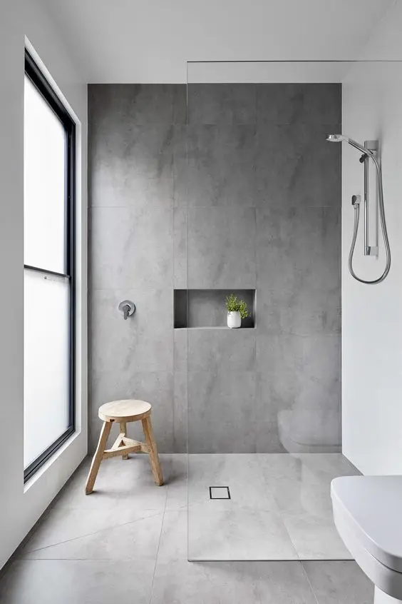 concrete minimalist bathroom