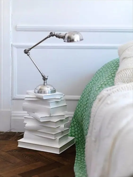 old books nightstand