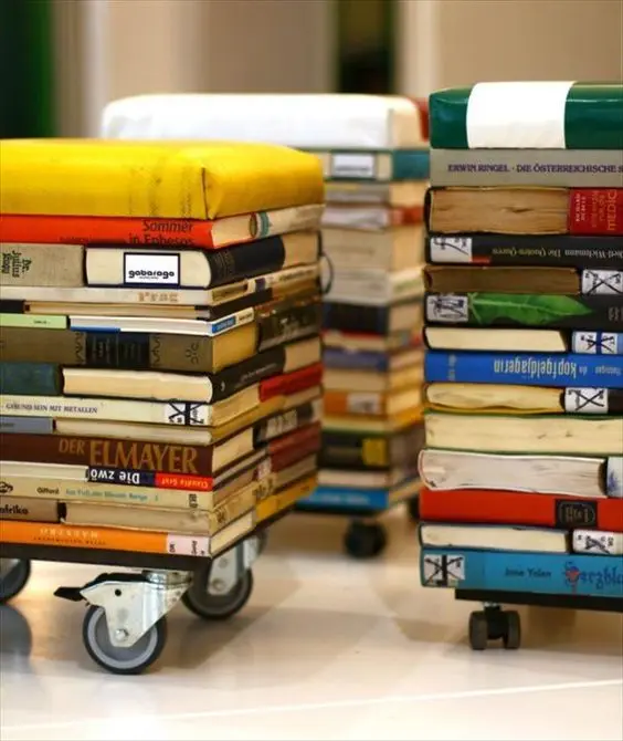 old books stools