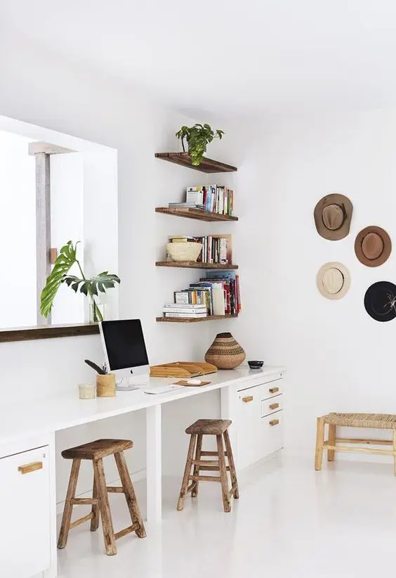 modern white home office
