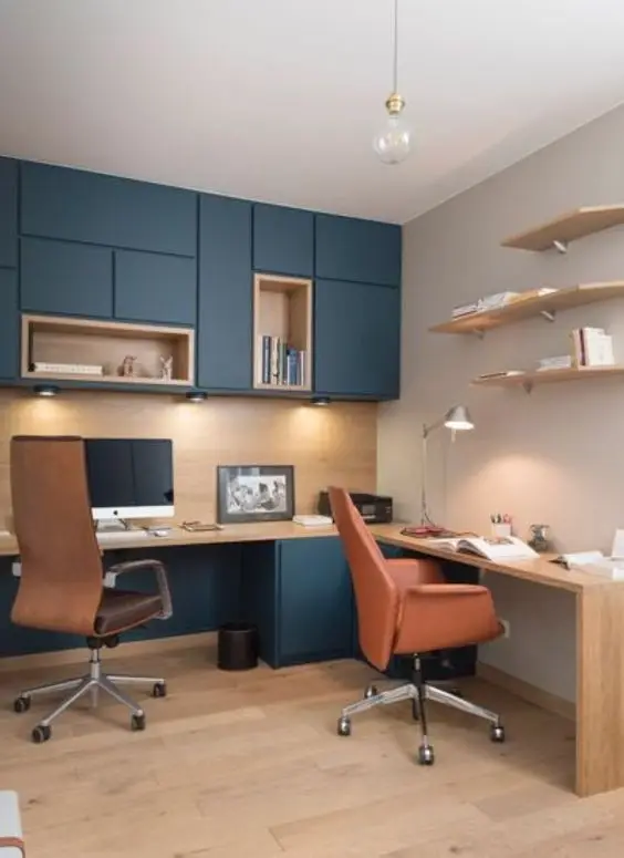 modern couples home office