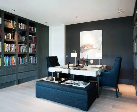 blue home office
